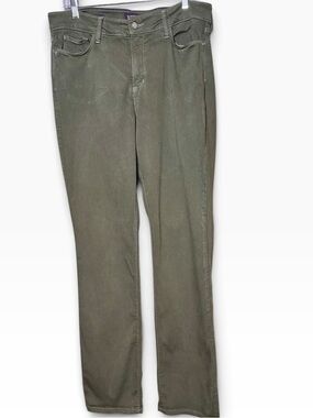 NYDJ Marilyn Straignt Stretch Jeans Olive Army Green Style MQZ1425 Cut 1012705